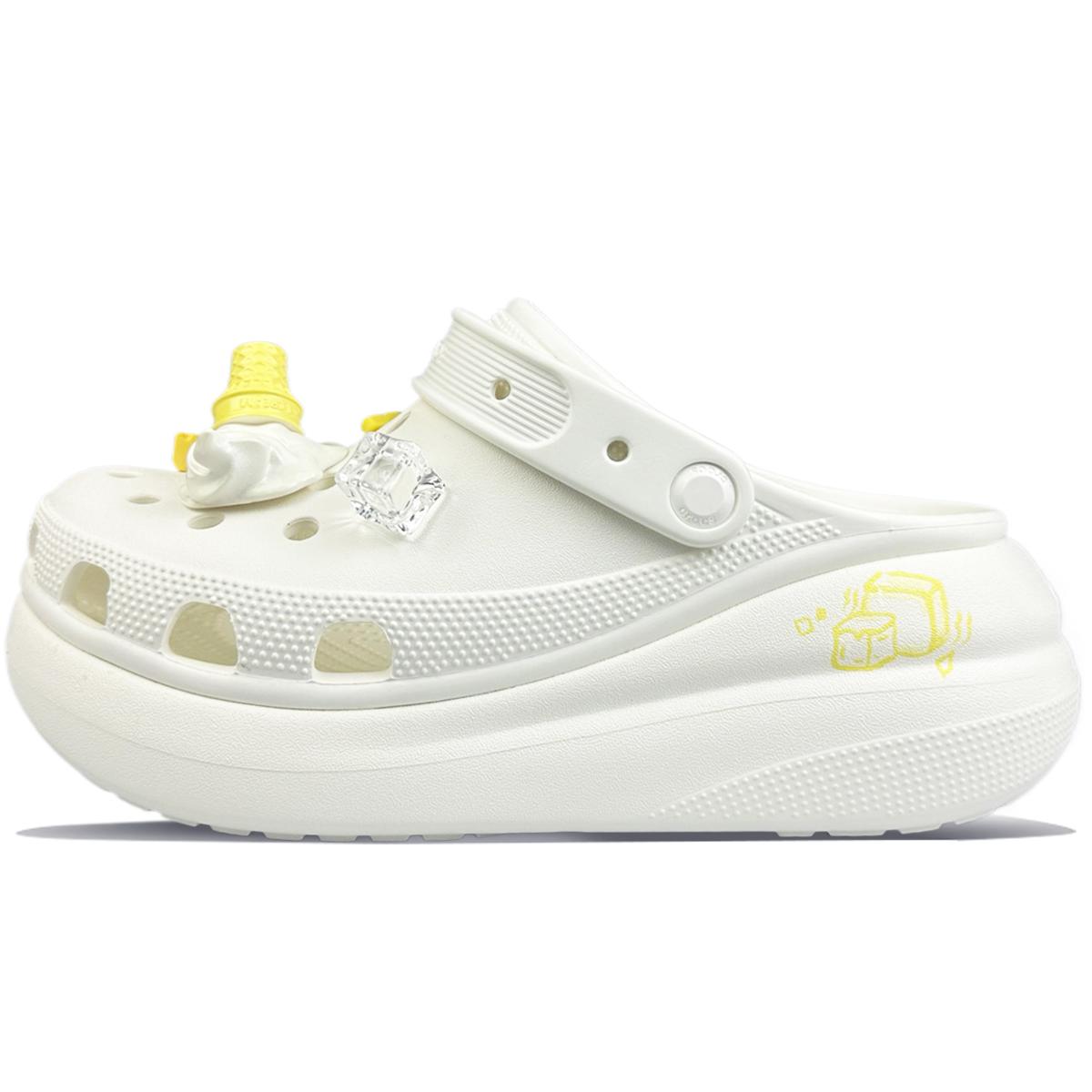 

Crocs Crush Clog EVA BNK Cheese Ice Cream Simple and Comfortable Hole Shoes Unisex White Gift Box Model 42-43