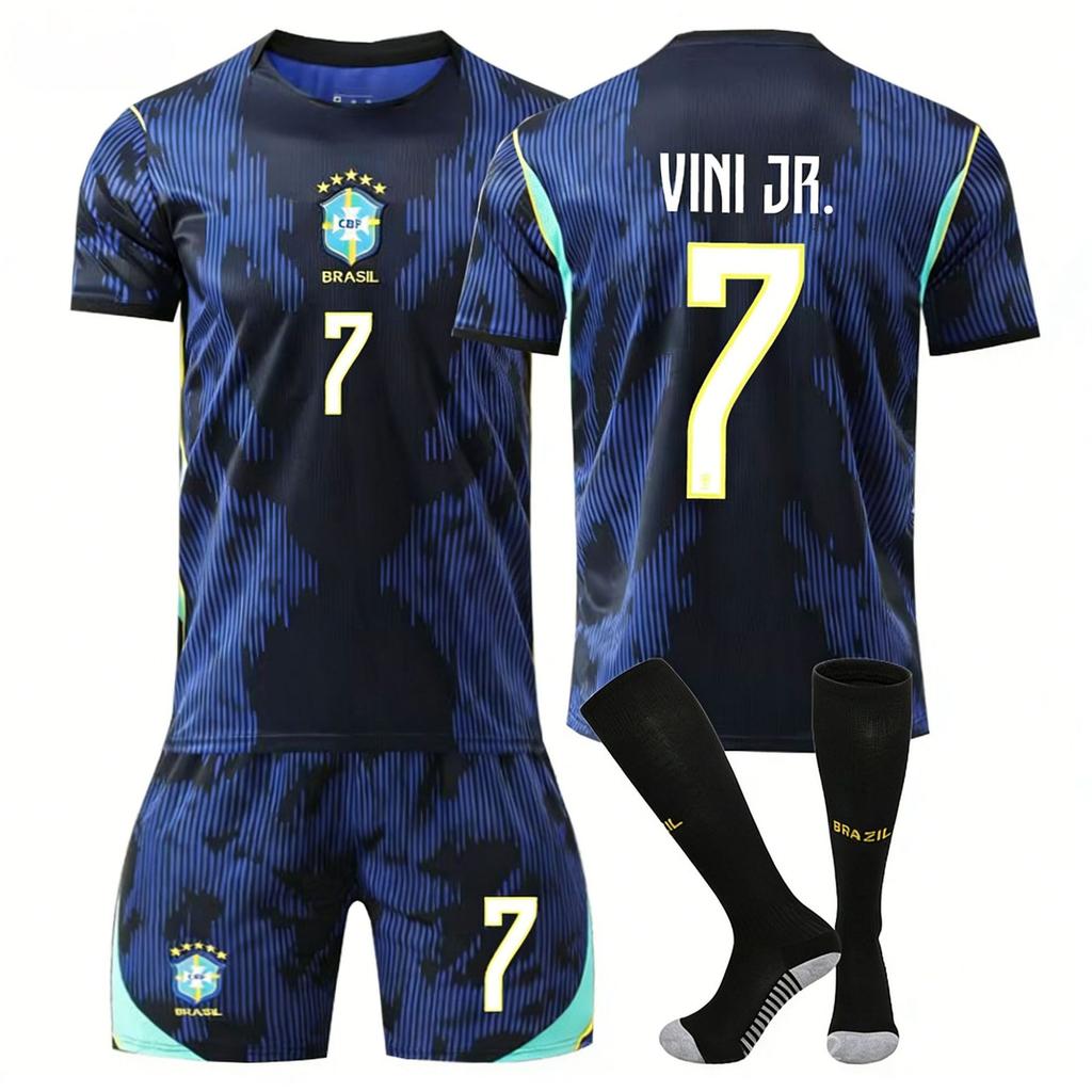 WK 2026 Brazilië uittenue 7 Vinicius 9 Endrik 10 Neymar, voetbaltenue set