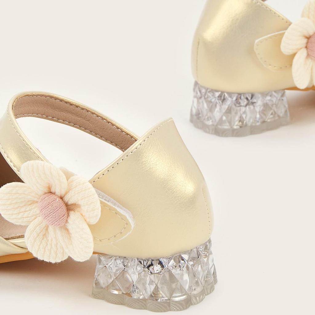 2025 Mädchen Prinzessin Blumenabsatz Sandalen: Modische Outdoor-Schuhe für kleine Damen