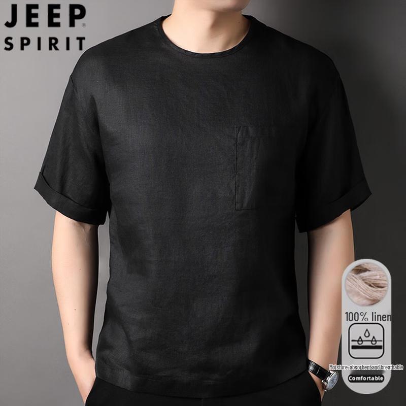 

JEEP SPIRIT Men s Chinese Style Linen T-Shirt EU 44