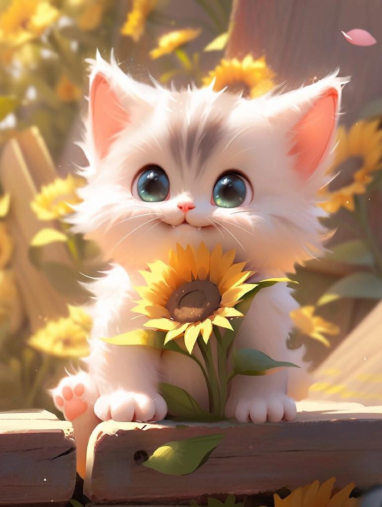 Full Diamond Embroidery Cat Animal New Collection Kits Art Diamond Painting Sunflower Mosaic Home Decoration