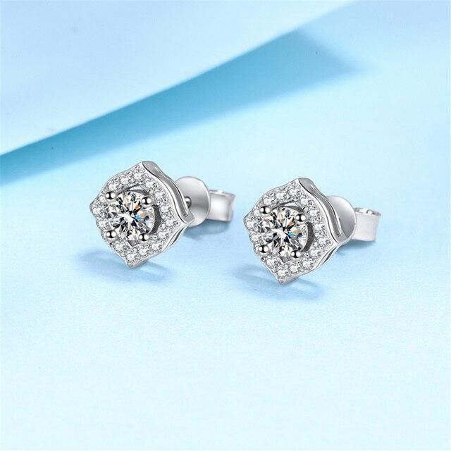 

0,5/1 карат квадратные ювелирные изделия из муассанита серьги-гвоздики для женщин нежные сверкающие уникальные модные элегантные серьги-гвоздики на годовщину свадьбы 0.5 Carat