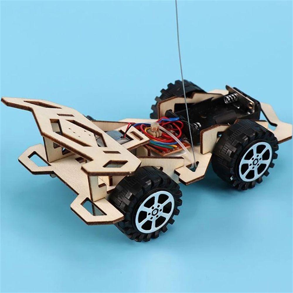 Kids Educational Toys Wood RC Toys DIY Racing Car Model RC Racing Car 4-CH Car Assembling Model