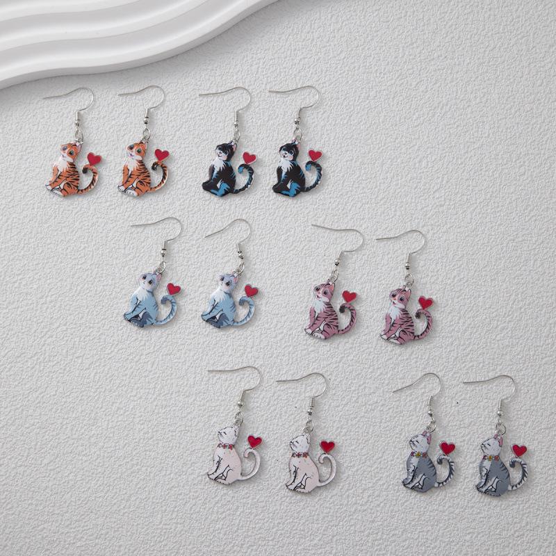 Love Cat Alloy Earrings - Cute and Stylish