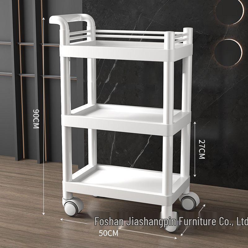 Compact Beauty Salon Trolley: Mobile Hand Push Storage Rack for Household Tools