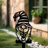 Creative Metal Garden Elf Statue with Stake, Outdoor Gnome Ornament for Lawn Patio Yard Decor, Whimsical Art Sculpture, Holiday Christmas Gift