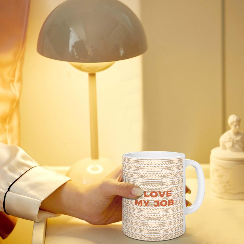 I Love This Job Funny Coffee Cup, Interesting Pattern Ceramic Mug, Adult Emotional Cup