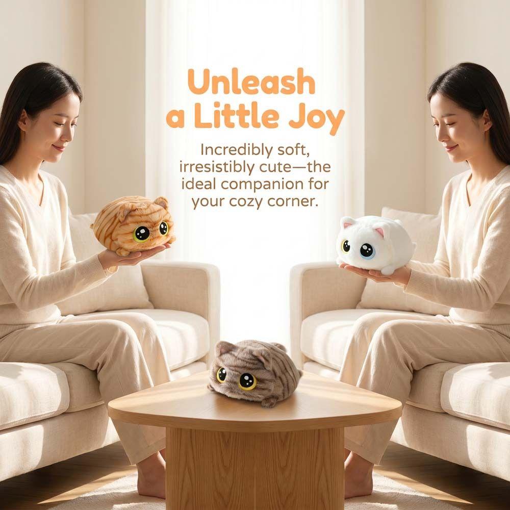 Fluffy Soft Big Eyes Cat Plush Doll Round Stuffed Animals Cat Round Plush Toys Home Decoration