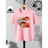 European sizes Boys' Short-sleeve T-shirt,Cotton with Printed Design, Red Racing Car Number Eight Children's Short Sleeves