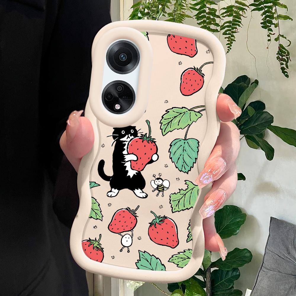 

Окрашенный узор Big Wave Edge Мягкий силиконовый материал Macaron чехол для телефона противоударный защитный резиновый чехол для OPPO Reno Realme Realme 12 Lite