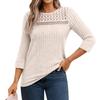 Womens Blouses Casual Tops Fashion 3/4 Sleeve Top