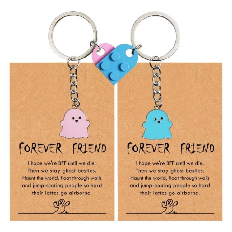 Spooky Wraith Key Ring Halloween Stocking Stuffer for Women Girls Teens Cute Boo Basket Gift for Friend With Gift Card