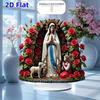 2D Flat Acrylic Lourdes Madonna Decoration, Indoor and Outdoor Decoration - No Battery/electricity Required, Free Day Decoration,