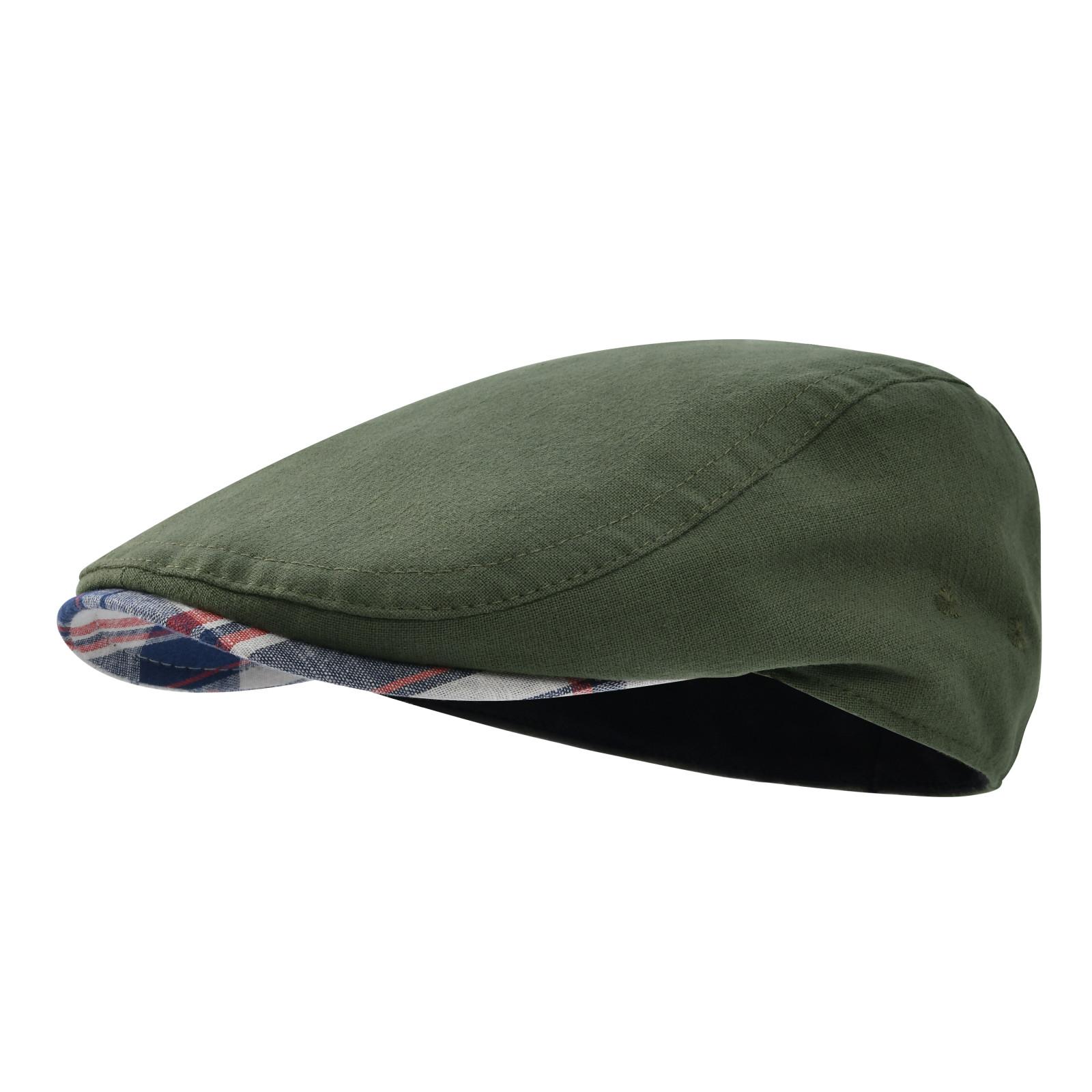 

Jangoul Mens Flat Cap Soft Vintage Linen Hats Casual Retro Newsboy Hat Beret for Male Driving Ivy Hats Summer Autumn 58cm армія зелений колір