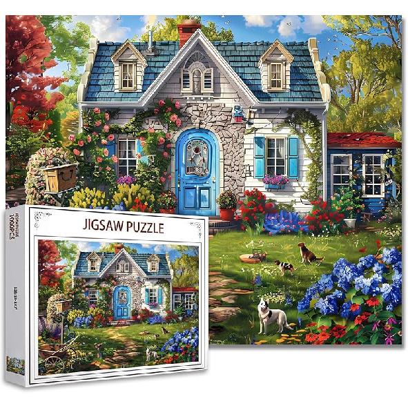 Tucocoo Jigsaw Puzzles 1000 Pieces for Adults-Colorful Seaside Town Hardboard Puzzle-Challenging Puzzle Perfect for Game Nights-DIY Home Wall