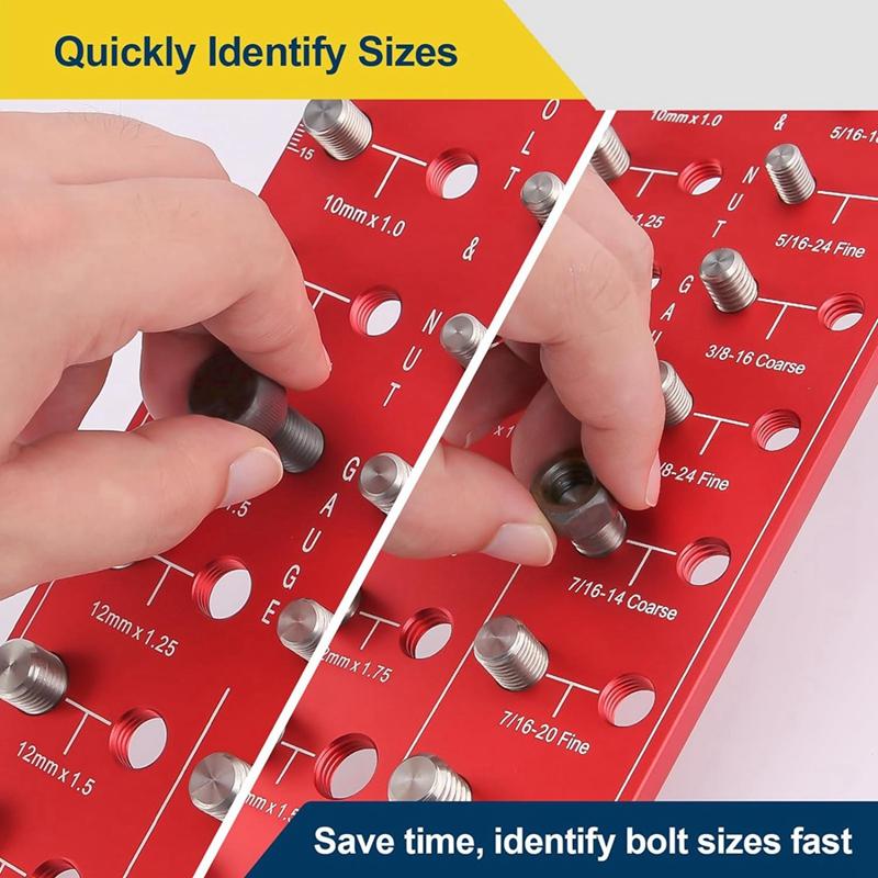 Thread Checker, Nut And Bolt Thread Checker, Bolt Size And Thread Gauge, Bolt And Nut Identifier Gauge, Bolt Gauge Durable