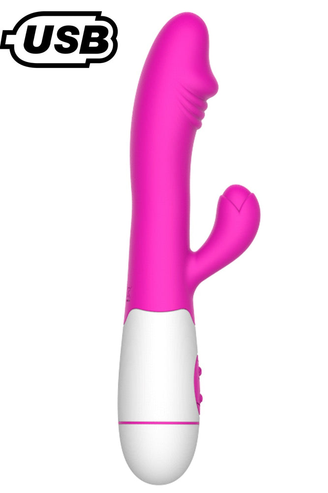 Vibromasseur Rabbit Usb Rose Avec Gland 30 Programmes Cr Va001 Pnkr