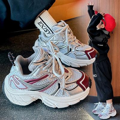 Dětské boty dad shoes 2025 jaro nové dívčí sportovní boty měkká podrážka chlapecké volnočasové boty malá holčička spolužačka