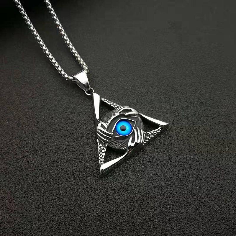 European and American Jewelry, Men's Necklace, Triangular Devil's Eye Pendant 2026.