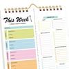 Magnetic Weekly Meal Planner Notebook Wall-Mounted Meal Planning Pad Grocery List Notepad Double Helix Tear-Off Shopping List Kitchen Organizer