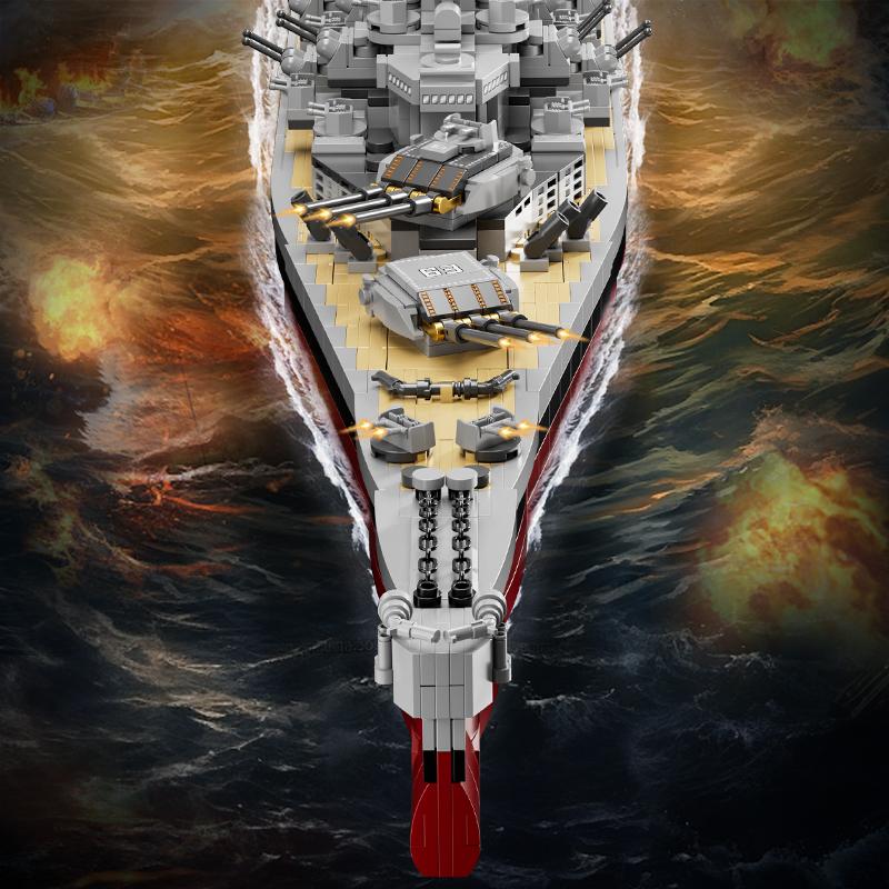 2228+pcs WW2 Military Model Blocks Warships Lowa Class USS Missouri Battleship Building Blocks MOC Classic Toy for Kids Boy Gift
