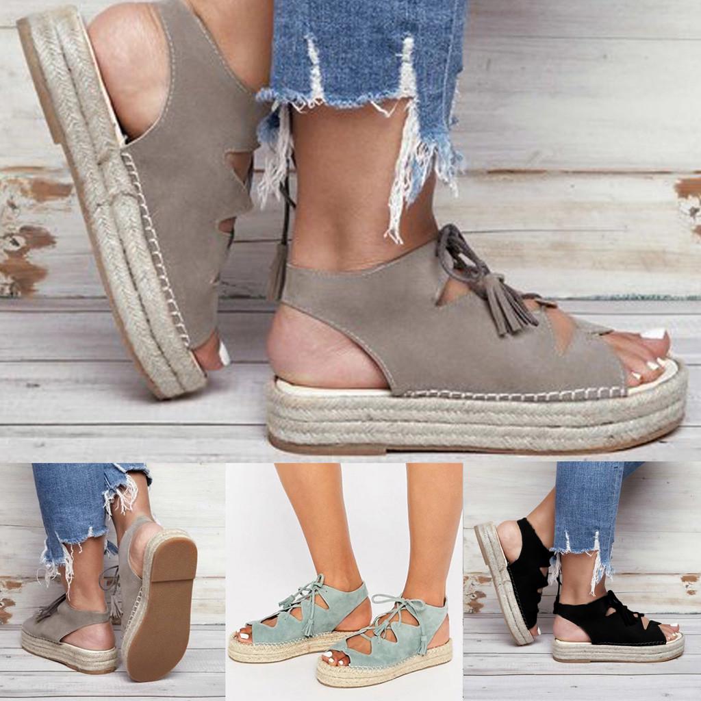 

Летние женские туфли на танкетке с открытым носком, модные сандалии с перекрестными ремешками и открытым носком