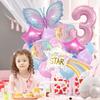 Farbverlauf Schmetterling 32 Zoll Rosa Digitaler Meteor Ballon Set für Kindergeburtstagsparty Dekorationen
