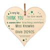 Wooden Heart Plaque Teacher Gift Heart Shape Hanging Decoration Thank You Gift for Teachers Nursery Preschool Childminder