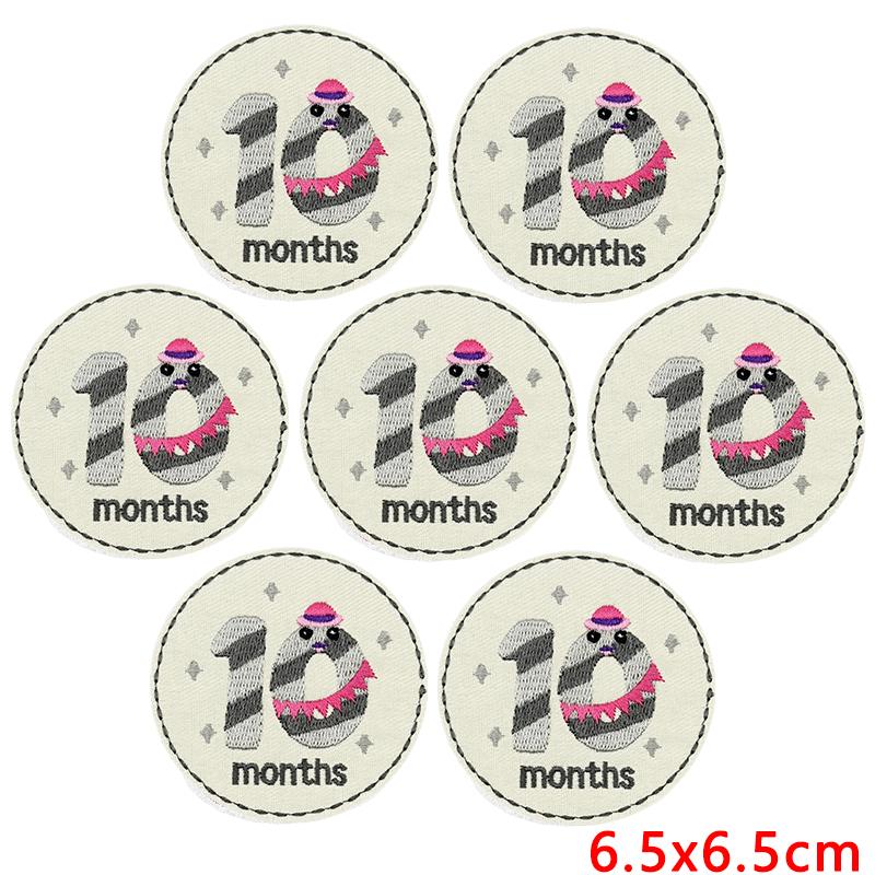 10 Stück Großhandel Cartoon Zahl Dezember Gestickte Aufnäher Runde Form Aufnäher Aufbügler Für Kleidung Nähen Applikation Dekor
