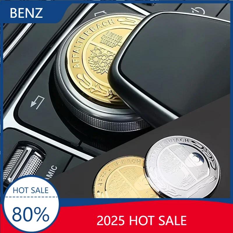 Hot 2025 For AMG W124 2025 For Benz AMG 1pcs 48mm Car Central Control Multimedia Knob Cover Sticker For Mercedes Benz AMG GLC GL