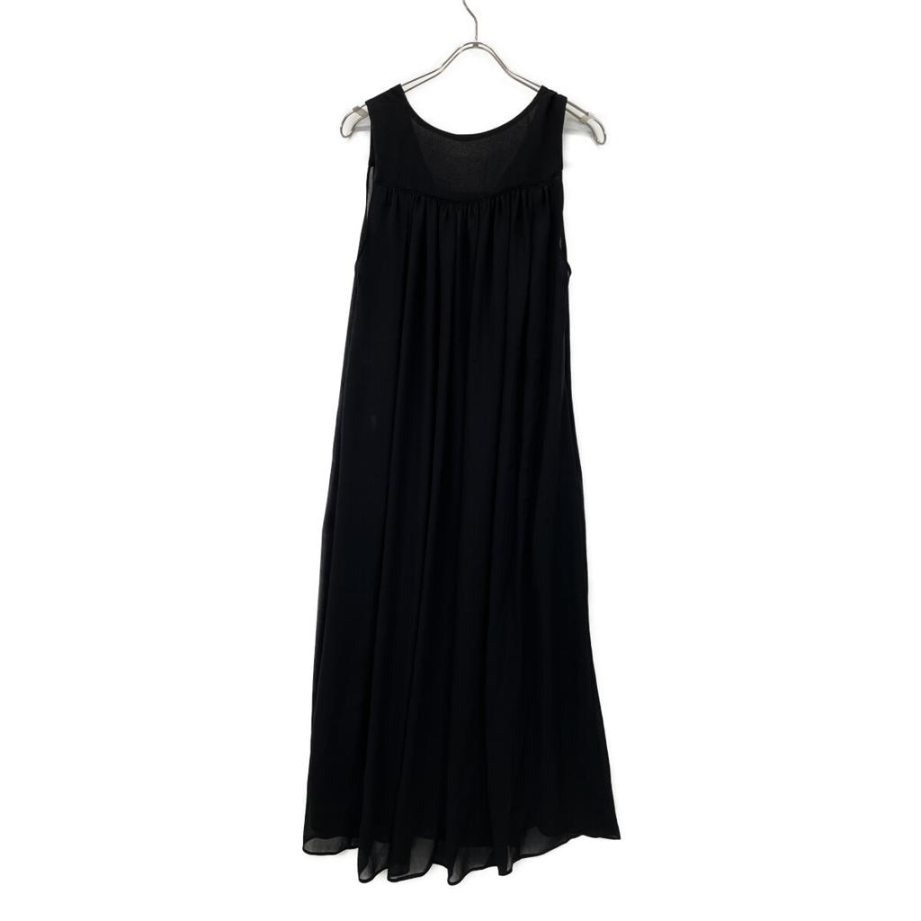 Deuxieme Classe 25-040-500-4010 25-year-old black triacetate chiffon V-neck dress dress F blackUsed