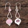 Rose Chalcedony Gemstone 925 Sterling Silver Jewelry Handmade Earrings 2.50" EE-132-10