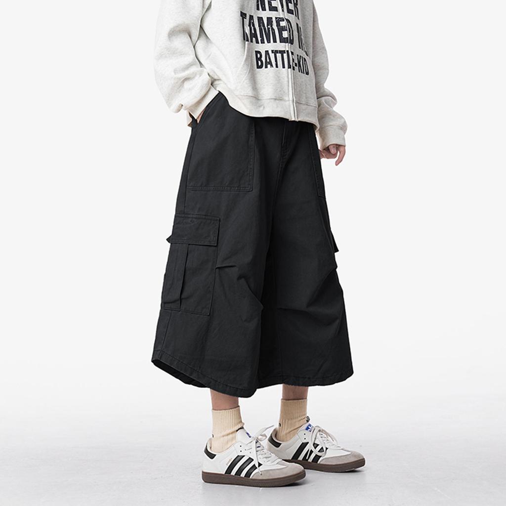 Pánské americké retro vícekapsové capri kalhoty - Léto 2025 Cleanfit volné pracovní kalhoty.