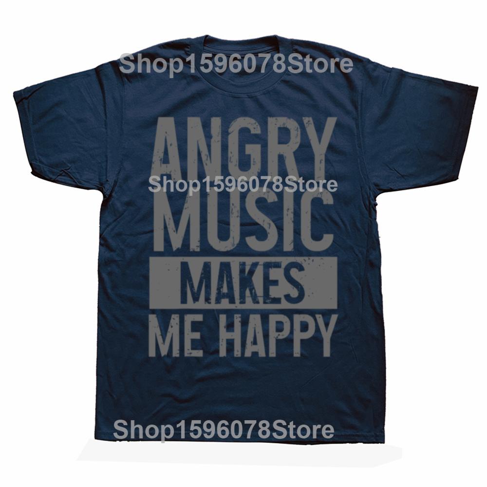 Funny Angry Music Heavy Metal 100 Cotton Tshirts Men Fashion Print Tshirt Loose Oversized Streetwear Hip Hop Unisex T Shirt