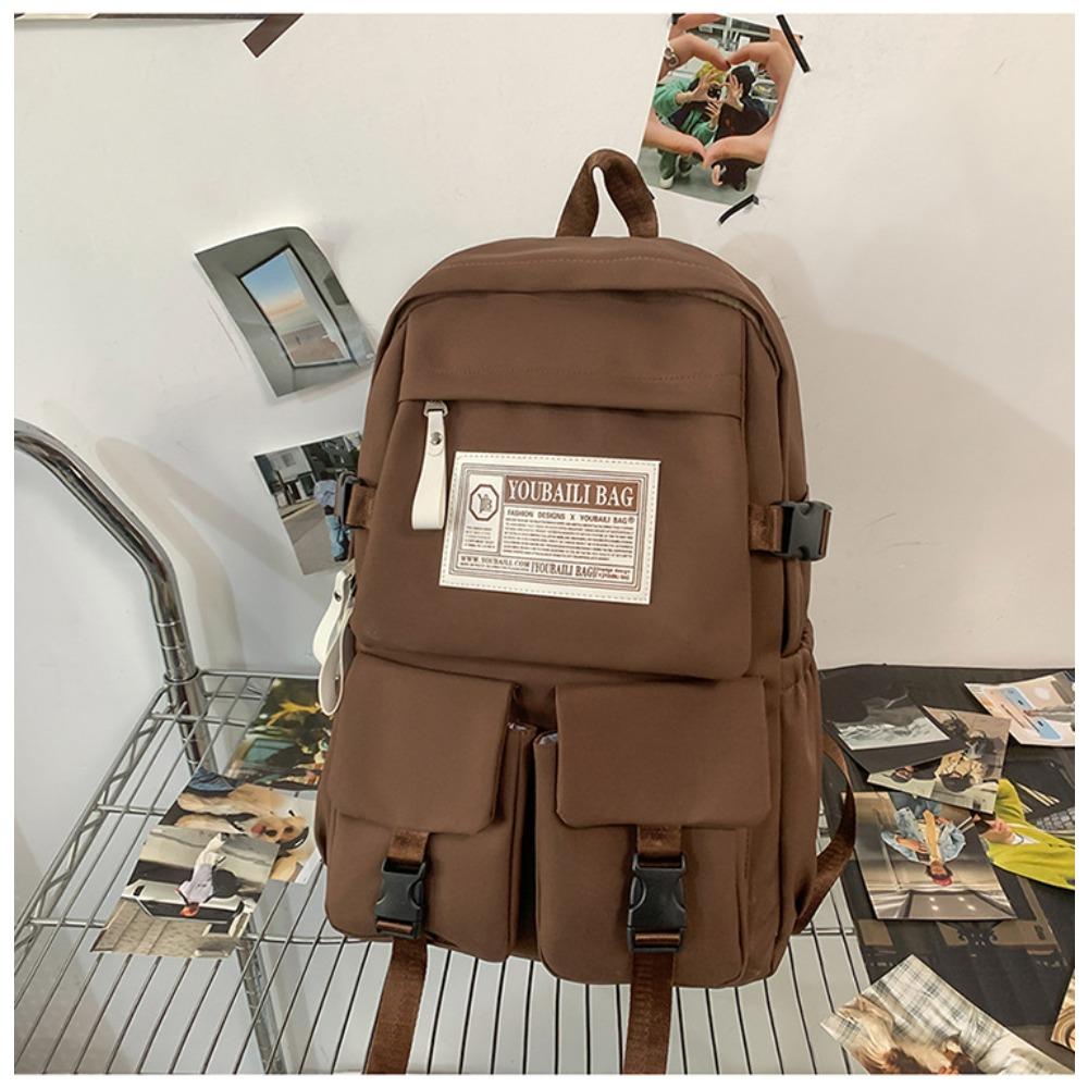 Mochila Feminina Primavera e Verão Simples Viagem Mochila para Computador Masculina Ensino Médio Ensino Fundamental Estudante Grande Capacidade Mochila Escolar Estudante