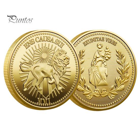 Löwenmünze, Glücksbringer, doppelseitige Münze mit Gravuren der Löwengöttin, Metall-Sammelmünze als Filmrequisite für Sammler, Filmfans