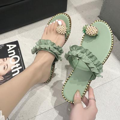 Moda estate donna carino ananas sandali piatti punta infradito pantofole casual