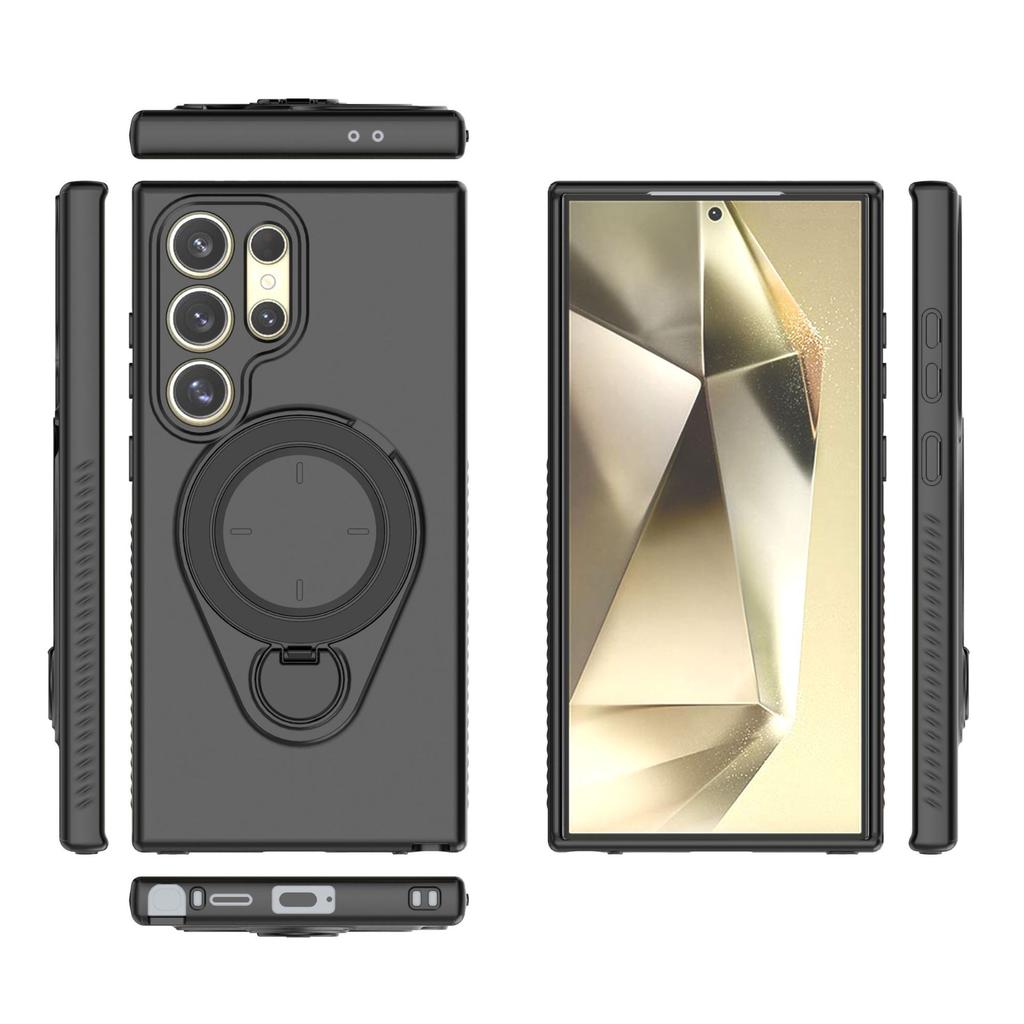 For Samsung Galaxy S24 Ultra Magnetic Phone Case,Soft TPU Kickstand MagSafe Phone Cover for Samsung Galaxy S24 Ultra