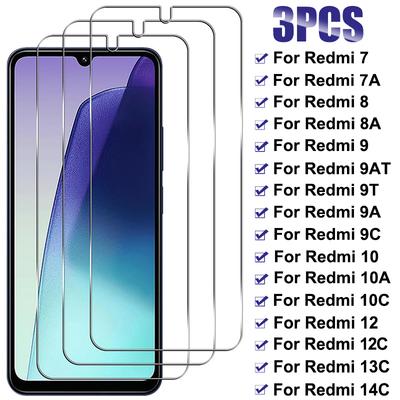 3 stk Skjermbeskytter for Xiaomi Redmi 13C 14C 12C 10C 9C Herdet Glass For Redmi 7 7A 8 8A 9 9AT 9A 9C 10 10A Full Dekning Glass