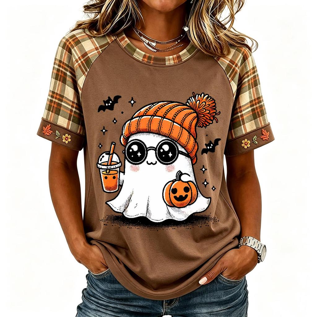Women's Short Sleeve Raglan T-Shirt Round Neck Letter Print Casual Tee