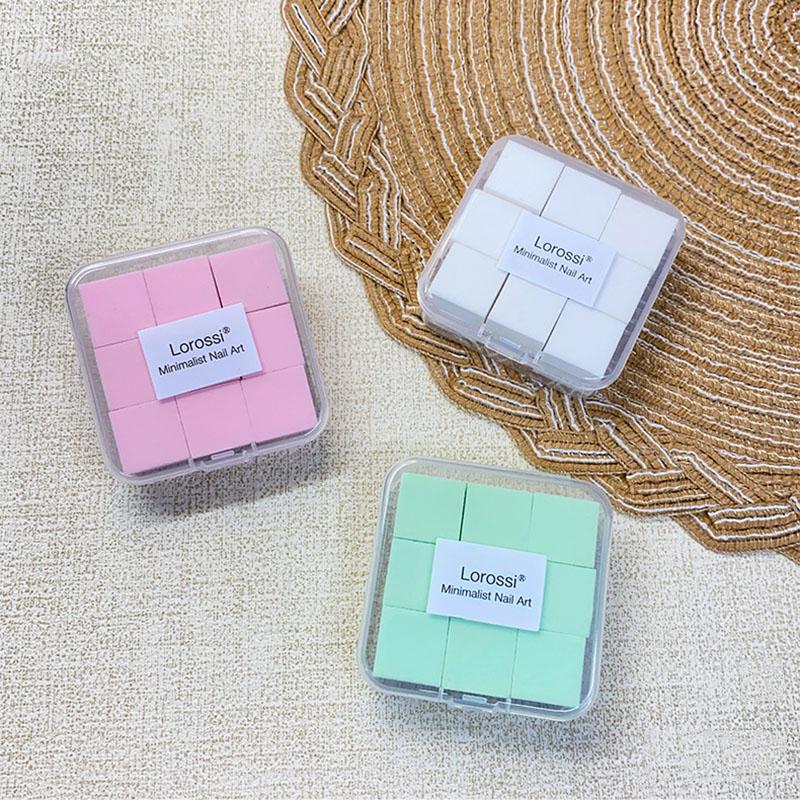 2Cm/0.79In Soft Nail Art Sponge 9Pcs/Box Nail Stamper Gradient Effect Painting Gel Halo Dyeing Tool Brush Diy Manicure Salon