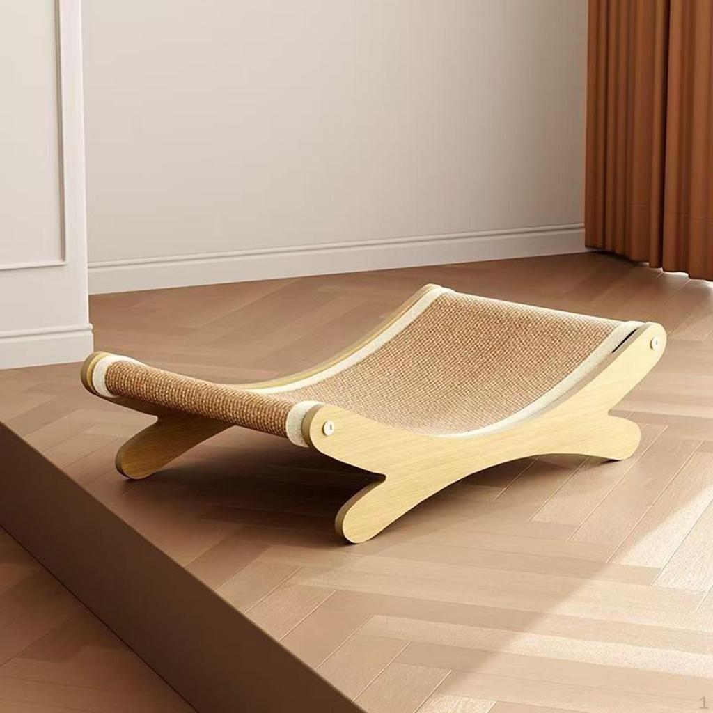 Sisalové škrabadlo pro kočky Postel Lehátko Pohodlný nábytek Ochrana pro kočky žijící v bytě Dřevěný rám