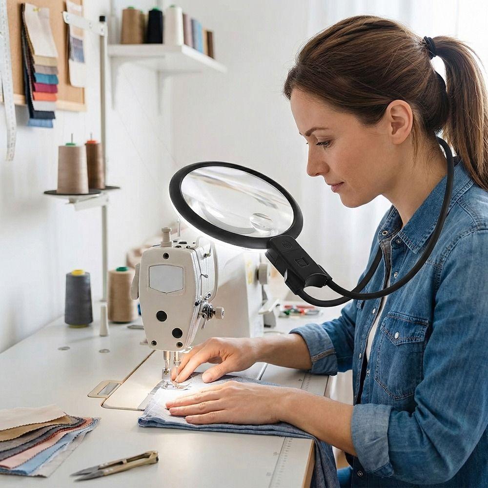 Rechargeable Reading Magnifying Glass 36 LED Full Book Page Magnifier  Book Reading