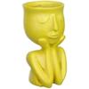 Resin Head Planter Face Flower Pot 6 inch Tiny Human Shaped Flower Vases Succulents Pots Desktop Decoration for Home Office Indoor Outdoor Gardening