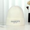 Autumn and Winter Couple Knitted Hats with Embroidered Letters Outdoor Cycling Warm Knitted Hats