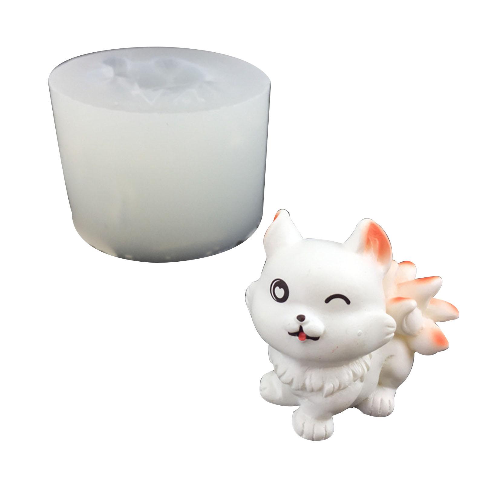 

Милые девятихвостые лисы силиконовые формы DIY формы из эпоксидной смолы форма для украшения стола DIY инструмент для изготовления гипса легко чистить