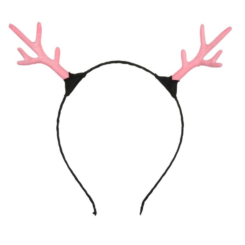 

Flocking Reindeer Antler Shape Hair Hoop Teens Women Photography Hair Holder Christmas Party Cosplay Elk Headband