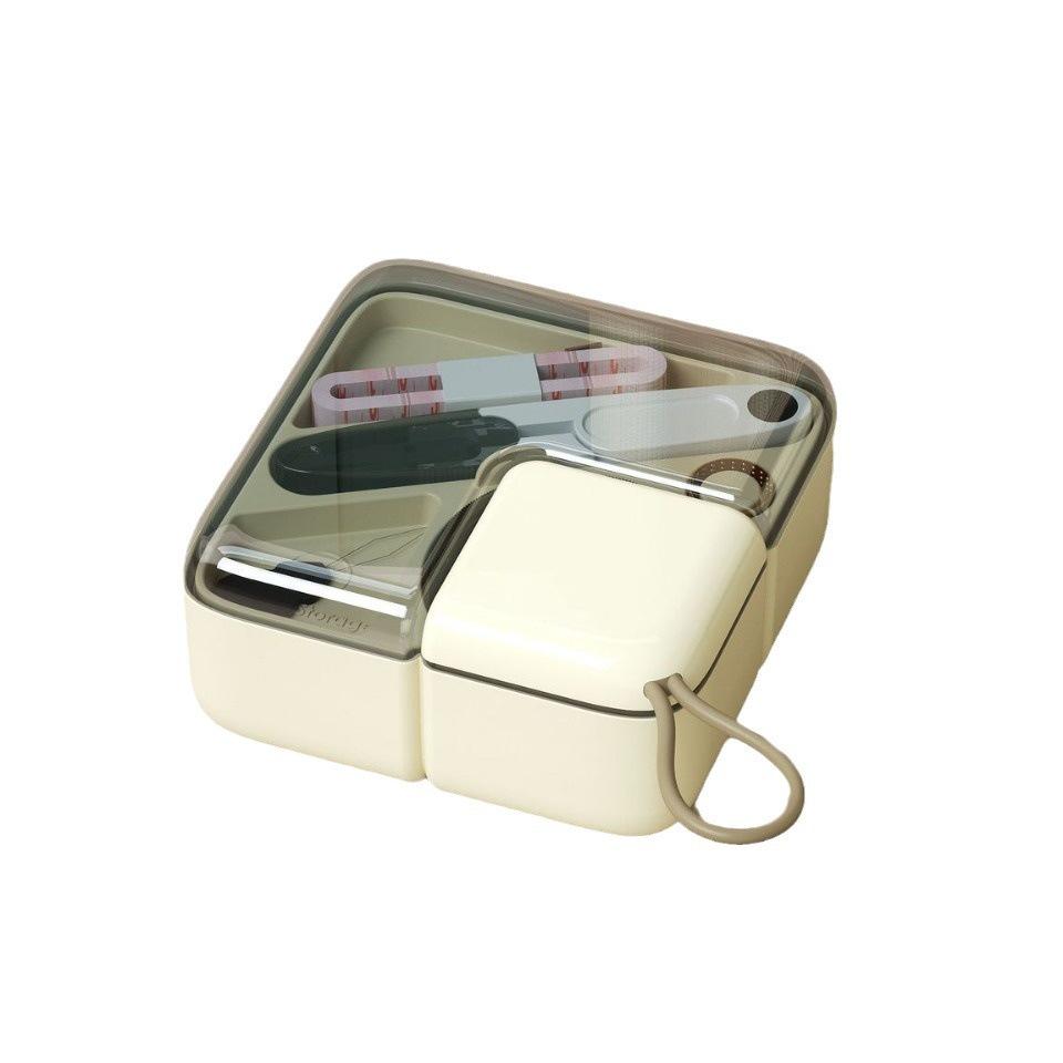 Elegant Portable Sewing Box with Needles, Threads, and Storage