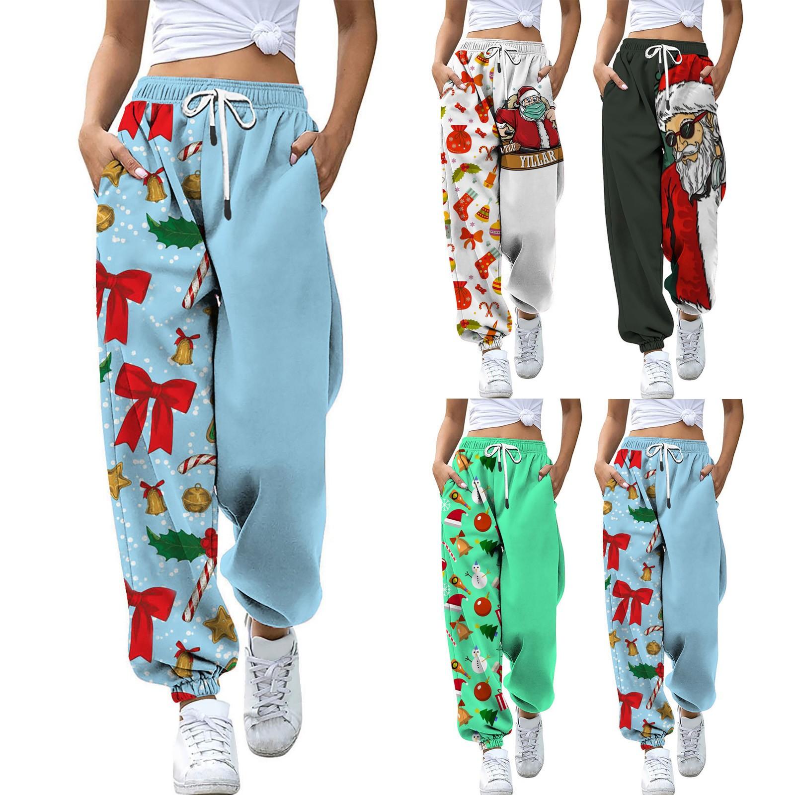 

Женские повседневные спортивные брюки с цифровым цветным принтом, свободные брюки на шнурке