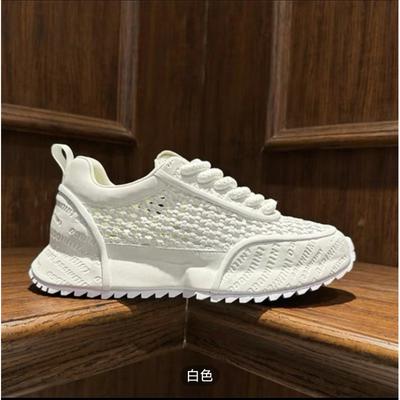 Herrenschuhe Sommer atmungsaktiv gewebtes Mesh hohle Meshschuhe Jugend vielseitig Sport und Freizeit Tasche Boden kleine weiße Dad-Schuhe